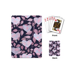 Navy Floral Hearts Playing Cards Single Design (mini)