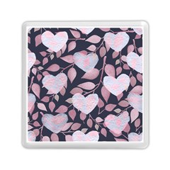 Navy Floral Hearts Memory Card Reader (square)