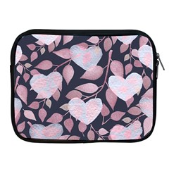 Navy Floral Hearts Apple Ipad 2/3/4 Zipper Cases by mccallacoulture