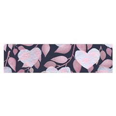 Navy Floral Hearts Satin Scarf (oblong) by mccallacoulture