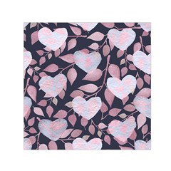 Navy Floral Hearts Small Satin Scarf (square) by mccallacoulture