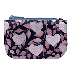 Navy Floral Hearts Large Coin Purse by mccallacoulture