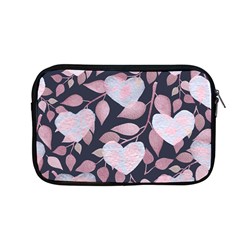 Navy Floral Hearts Apple Macbook Pro 13  Zipper Case by mccallacoulture