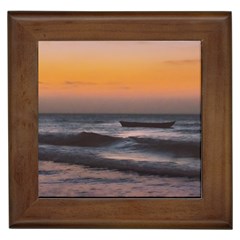 Seascape Sunset At Jericoacoara, Ceara, Brazil Framed Tile by dflcprintsclothing