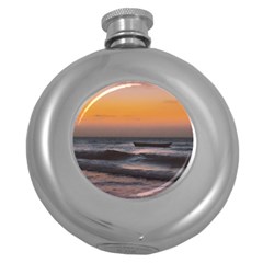 Seascape Sunset At Jericoacoara, Ceara, Brazil Round Hip Flask (5 Oz) by dflcprintsclothing