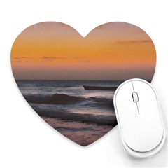 Seascape Sunset At Jericoacoara, Ceara, Brazil Heart Mousepads by dflcprintsclothing