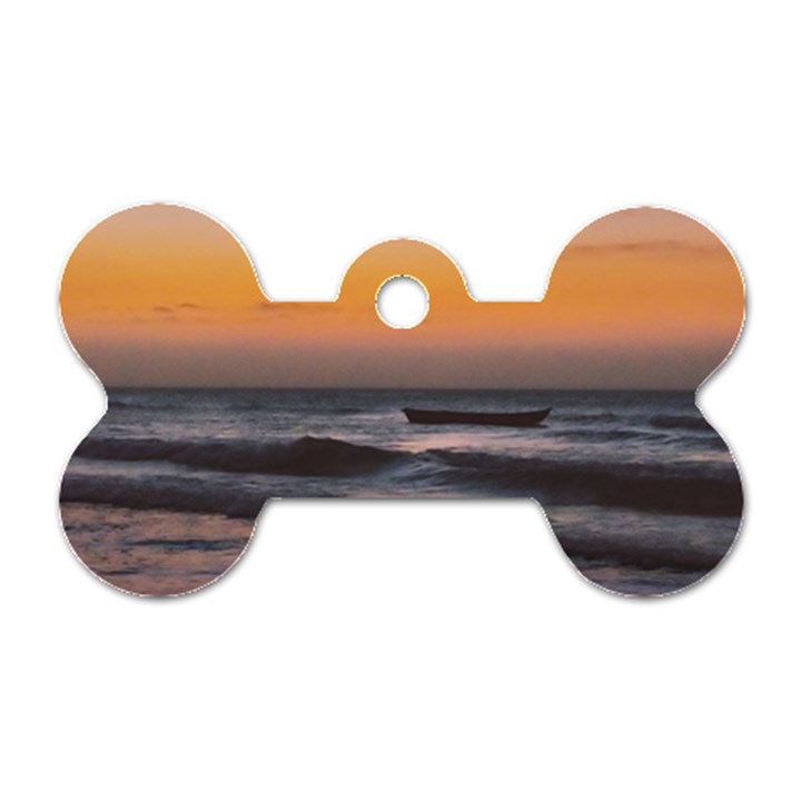 Seascape Sunset At Jericoacoara, Ceara, Brazil Dog Tag Bone (One Side)