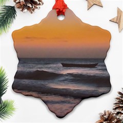 Seascape Sunset At Jericoacoara, Ceara, Brazil Ornament (snowflake)