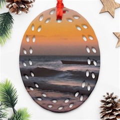 Seascape Sunset At Jericoacoara, Ceara, Brazil Oval Filigree Ornament (two Sides) by dflcprintsclothing