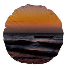 Seascape Sunset At Jericoacoara, Ceara, Brazil Large 18  Premium Round Cushions