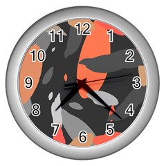 Pattern Formes Corail/noir Wall Clock (silver)