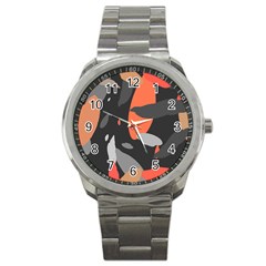 Pattern Formes Corail/noir Sport Metal Watch by kcreatif