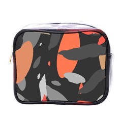 Pattern Formes Corail/noir Mini Toiletries Bag (one Side) by kcreatif