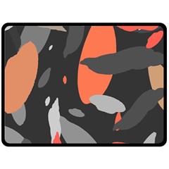 Pattern Formes Corail/noir Fleece Blanket (large)  by kcreatif