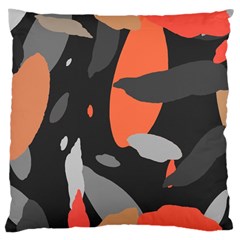 Pattern Formes Corail/noir Large Cushion Case (one Side) by kcreatif