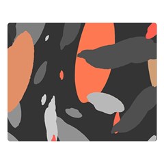 Pattern Formes Corail/noir Double Sided Flano Blanket (large)  by kcreatif