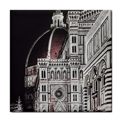 Santa Maria Del Fiore  Cathedral At Night, Florence Italy Tile Coaster by dflcprints