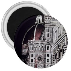 Santa Maria Del Fiore  Cathedral At Night, Florence Italy 3  Magnets by dflcprints