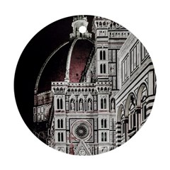 Santa Maria Del Fiore  Cathedral At Night, Florence Italy Ornament (round) by dflcprints