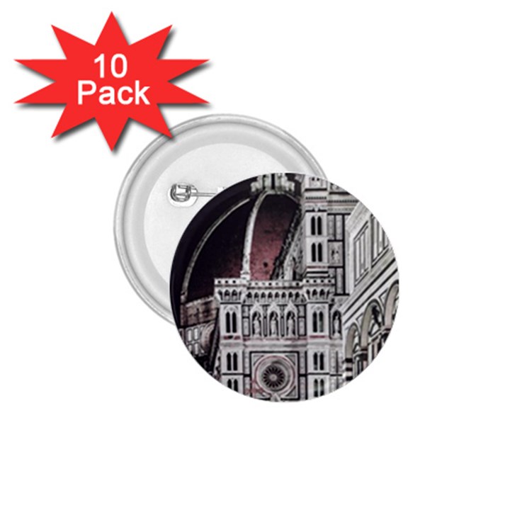 Santa Maria Del Fiore  Cathedral At Night, Florence Italy 1.75  Buttons (10 pack)