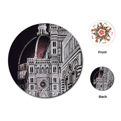 Santa Maria Del Fiore  Cathedral At Night, Florence Italy Playing Cards Single Design (round) by dflcprints