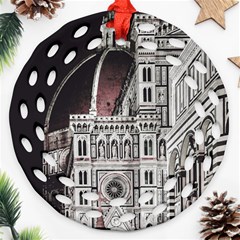 Santa Maria Del Fiore  Cathedral At Night, Florence Italy Round Filigree Ornament (two Sides) by dflcprints