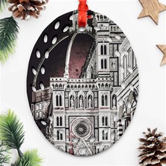 Santa Maria Del Fiore  Cathedral At Night, Florence Italy Ornament (oval Filigree) by dflcprints