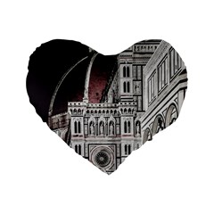 Santa Maria Del Fiore  Cathedral At Night, Florence Italy Standard 16  Premium Heart Shape Cushions by dflcprints