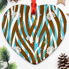 Floral Rivers Heart Ornament (two Sides)