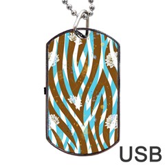 Floral Rivers Dog Tag Usb Flash (one Side)