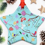 Birds And Flowers Star Ornament (Two Sides) Front