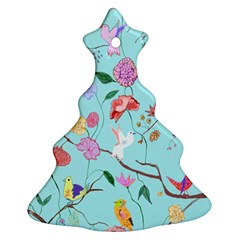 Birds And Flowers Christmas Tree Ornament (two Sides)