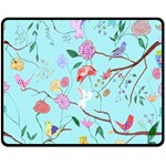 Birds And Flowers Double Sided Fleece Blanket (Medium)  58.8 x47.4  Blanket Back