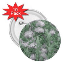 Green And White Textured Botanical Motif Manipulated Photo 2 25  Buttons (10 Pack)  by dflcprintsclothing