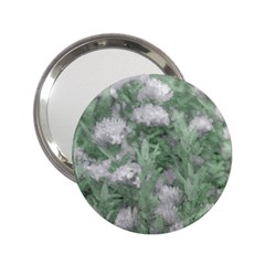 Green And White Textured Botanical Motif Manipulated Photo 2 25  Handbag Mirrors by dflcprintsclothing