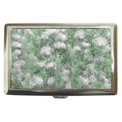 Green And White Textured Botanical Motif Manipulated Photo Cigarette Money Case by dflcprintsclothing