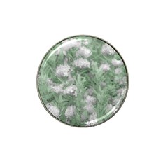 Green And White Textured Botanical Motif Manipulated Photo Hat Clip Ball Marker (4 Pack) by dflcprintsclothing