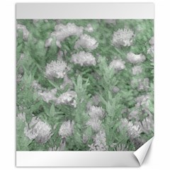 Green And White Textured Botanical Motif Manipulated Photo Canvas 8  X 10  by dflcprintsclothing