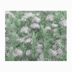 Green And White Textured Botanical Motif Manipulated Photo Small Glasses Cloth (2 Sides)