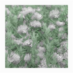 Green And White Textured Botanical Motif Manipulated Photo Medium Glasses Cloth (2 Sides) by dflcprintsclothing