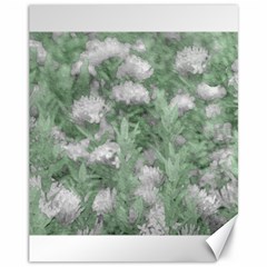 Green And White Textured Botanical Motif Manipulated Photo Canvas 11  X 14 