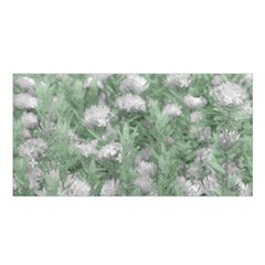 Green And White Textured Botanical Motif Manipulated Photo Satin Shawl by dflcprintsclothing