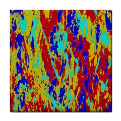 Multicolored Vibran Abstract Textre Print Tile Coaster