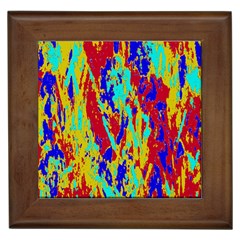 Multicolored Vibran Abstract Textre Print Framed Tile