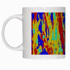 Multicolored Vibran Abstract Textre Print White Mugs