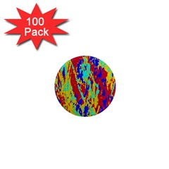 Multicolored Vibran Abstract Textre Print 1  Mini Magnets (100 pack) 