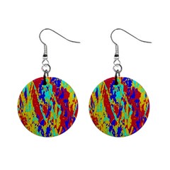 Multicolored Vibran Abstract Textre Print Mini Button Earrings