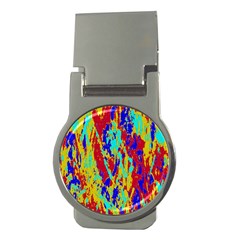 Multicolored Vibran Abstract Textre Print Money Clips (Round) 