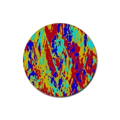 Multicolored Vibran Abstract Textre Print Rubber Coaster (Round) 