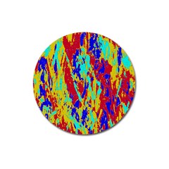 Multicolored Vibran Abstract Textre Print Magnet 3  (Round)